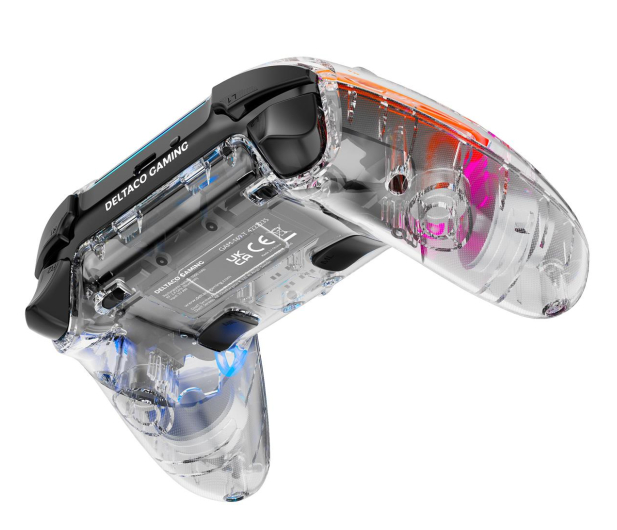 DELTACO Pad bezprzewodowy PS4 GAM-169-T Transparentny RGB - 1226123 - zdjęcie 4